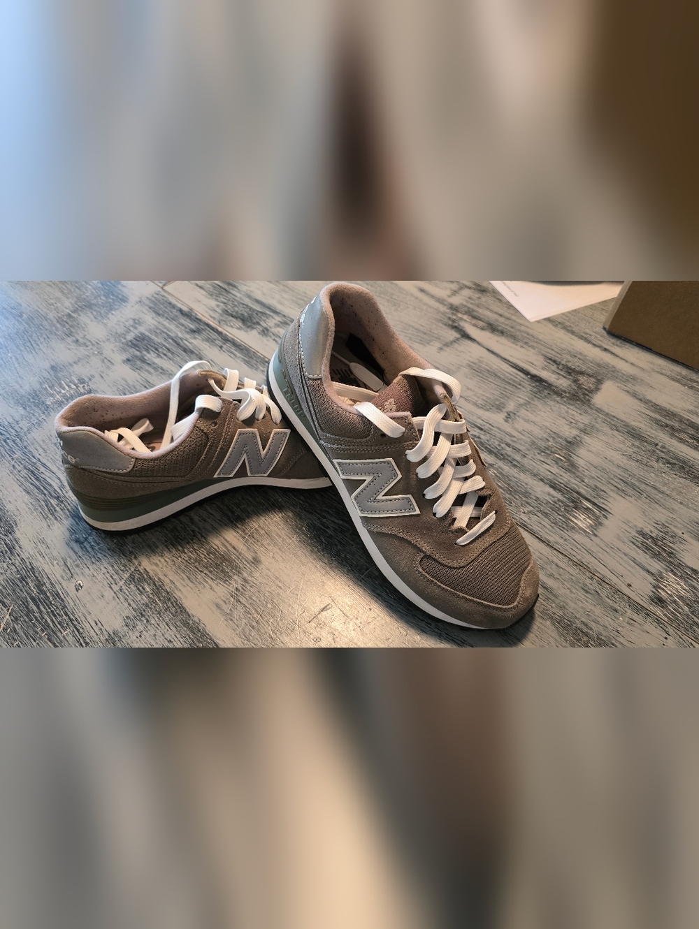 New Balance Gray Suede & Mesh Casual Sneakers